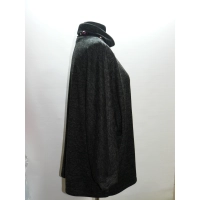 Melanżowy luźny sweter OVERSIZE z golfem - grafitowy